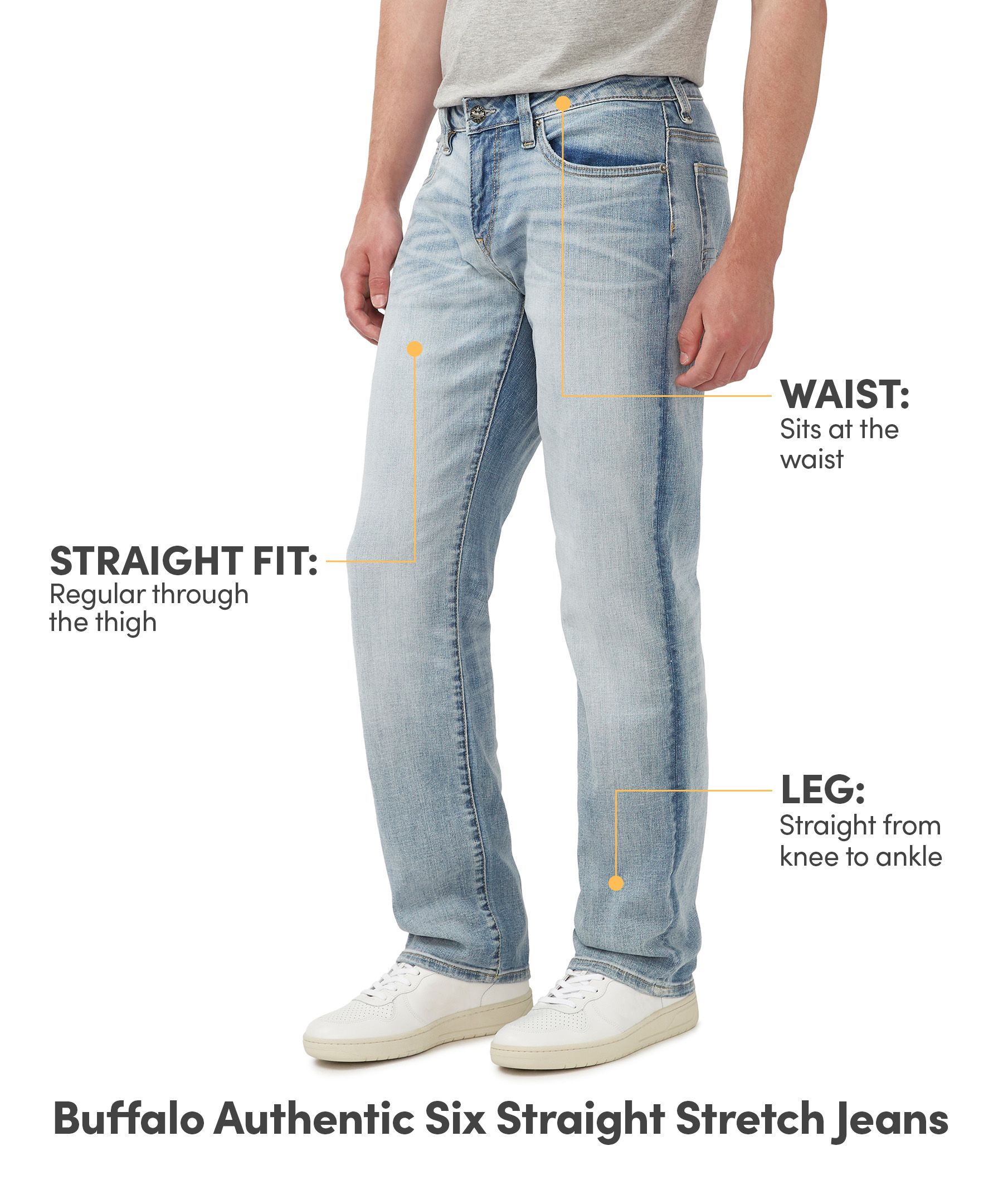 Buffalo Men's Authentic Six Straight Stretch Jeans
