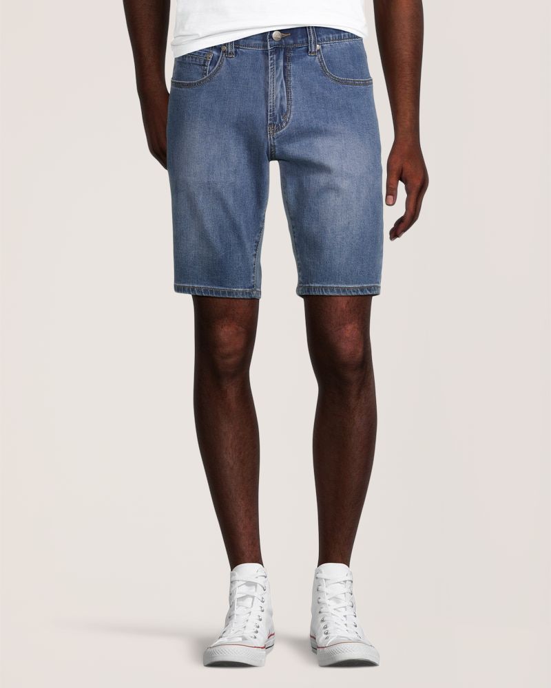 Bermuda en denim à délavé moyen pour hommes, Dennis, Lois