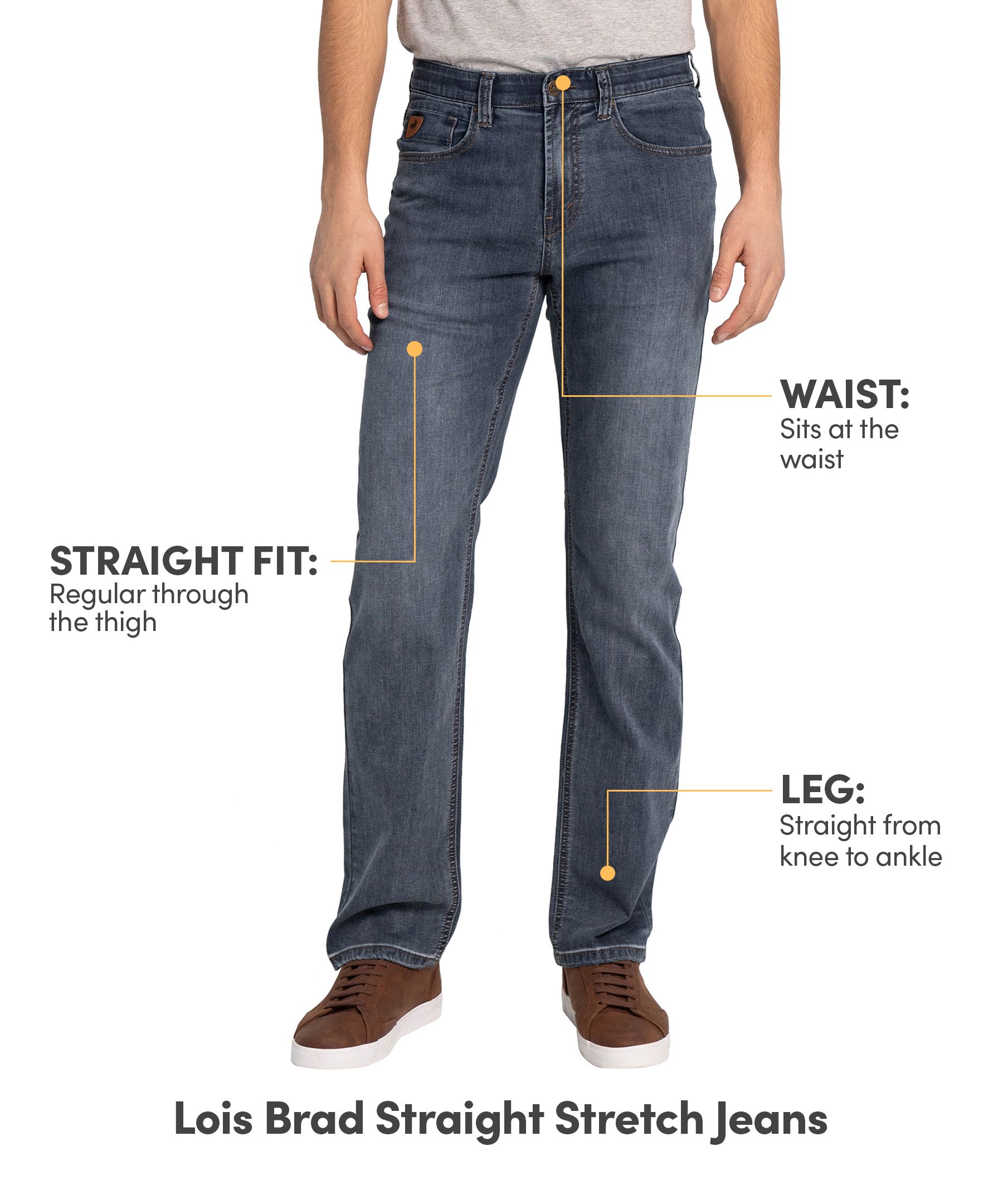 Lois Brad Straight Leg Stretch Denim Jeans
