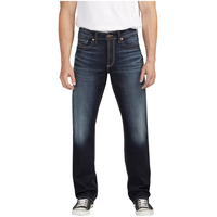 Silver Men's Hunter Relaxed Athletic Fit Straight Leg Jeans Front_Flat