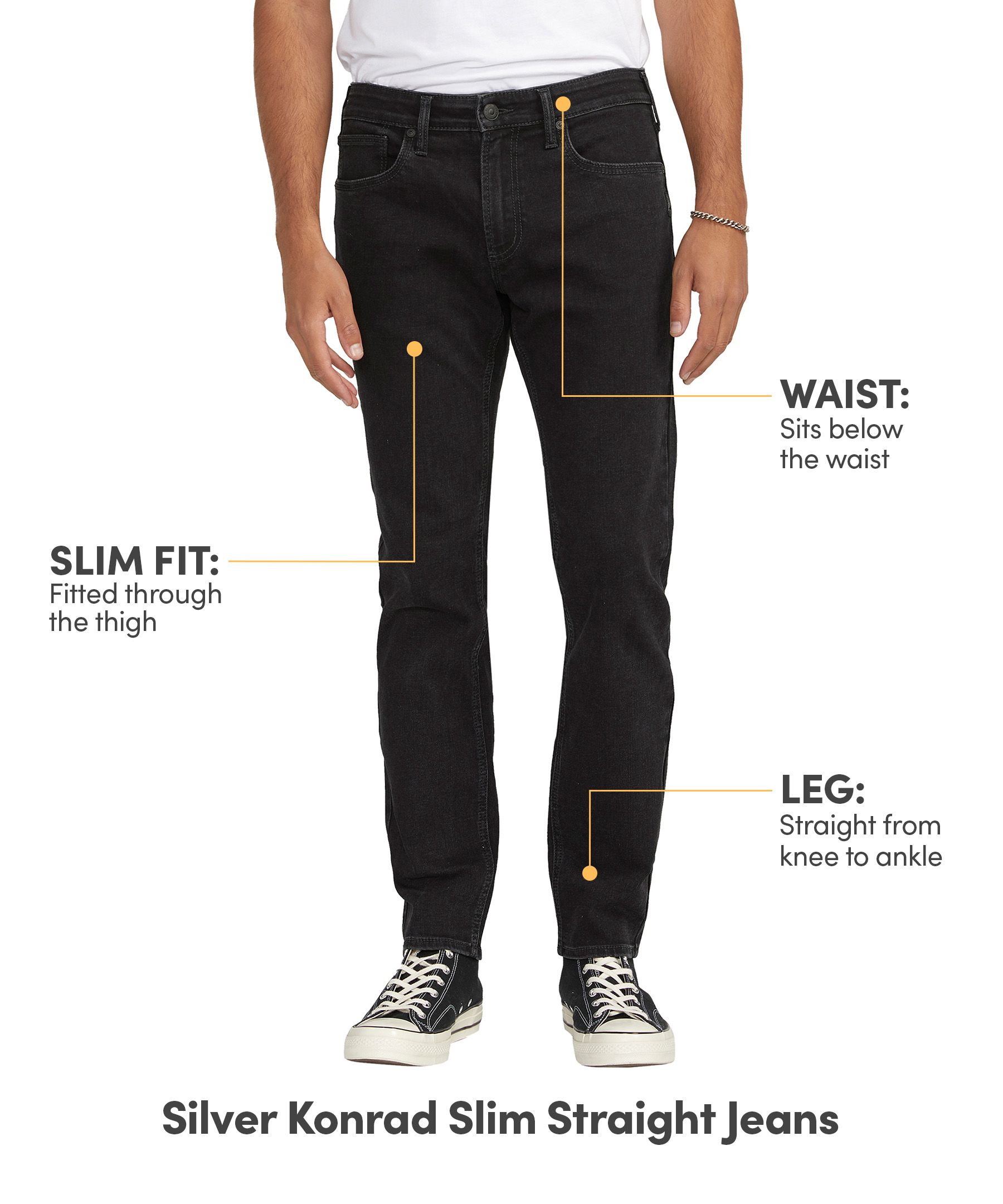 Silver Men's Konrad Slim Fit Straight Leg Jeans