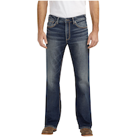 Silver Men's Zac Relaxed Fit Straight Leg Jeans Front_Flat