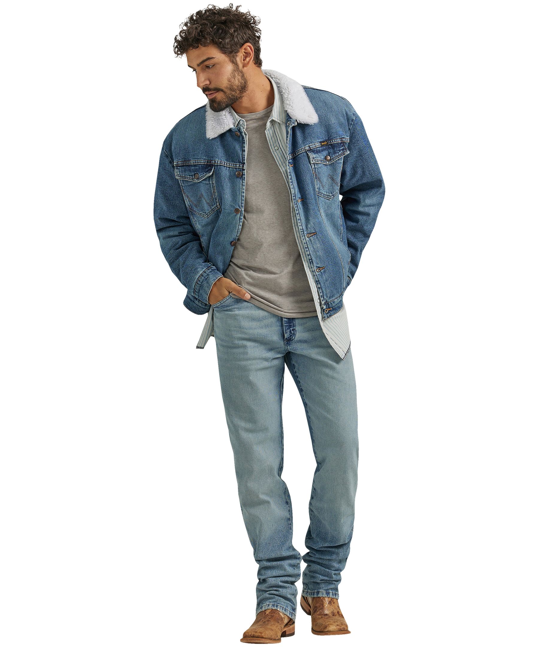 Wrangler Men's Sherpa Lined Denim Jacket