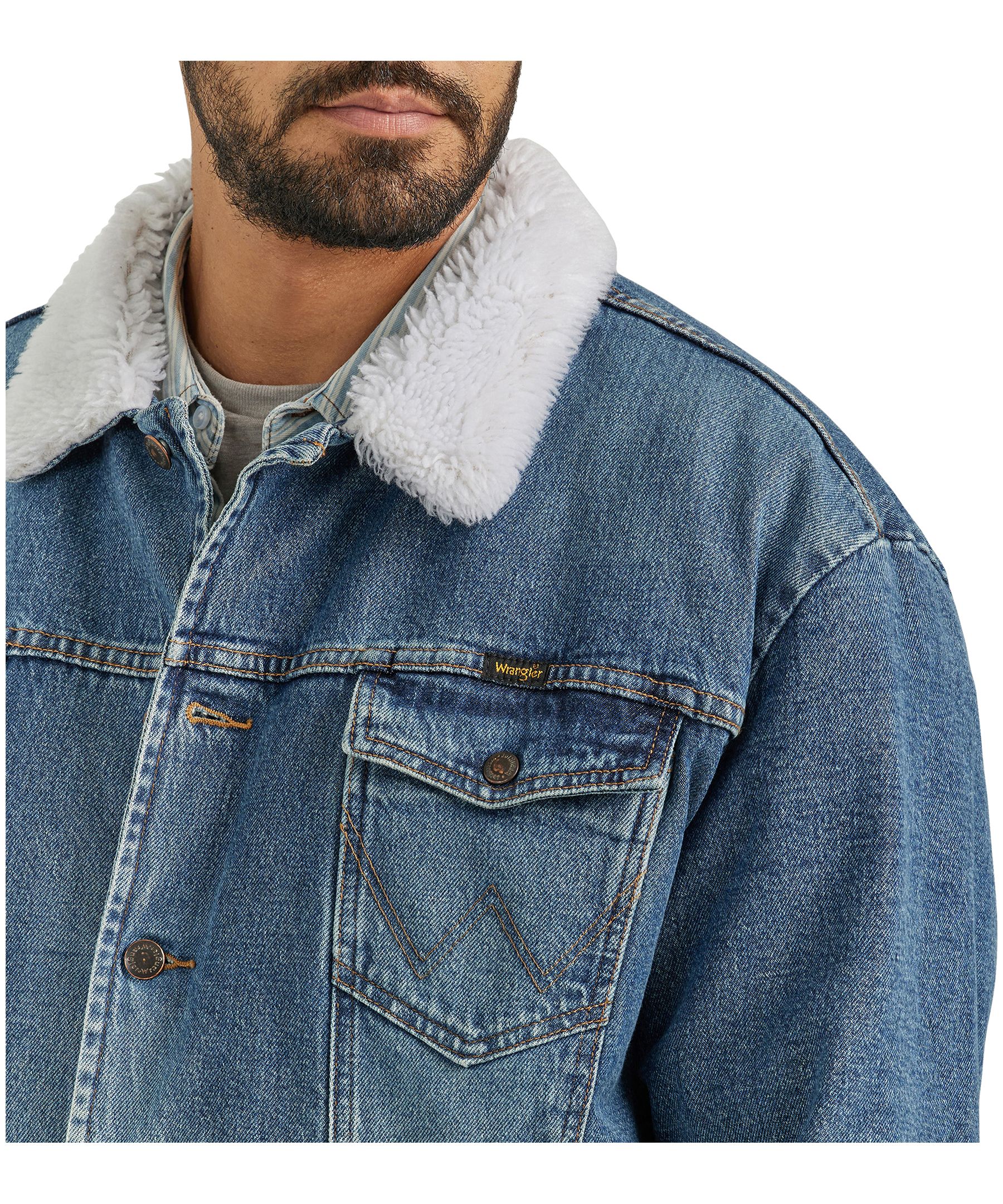Wrangler Men's Sherpa Lined Denim Jacket