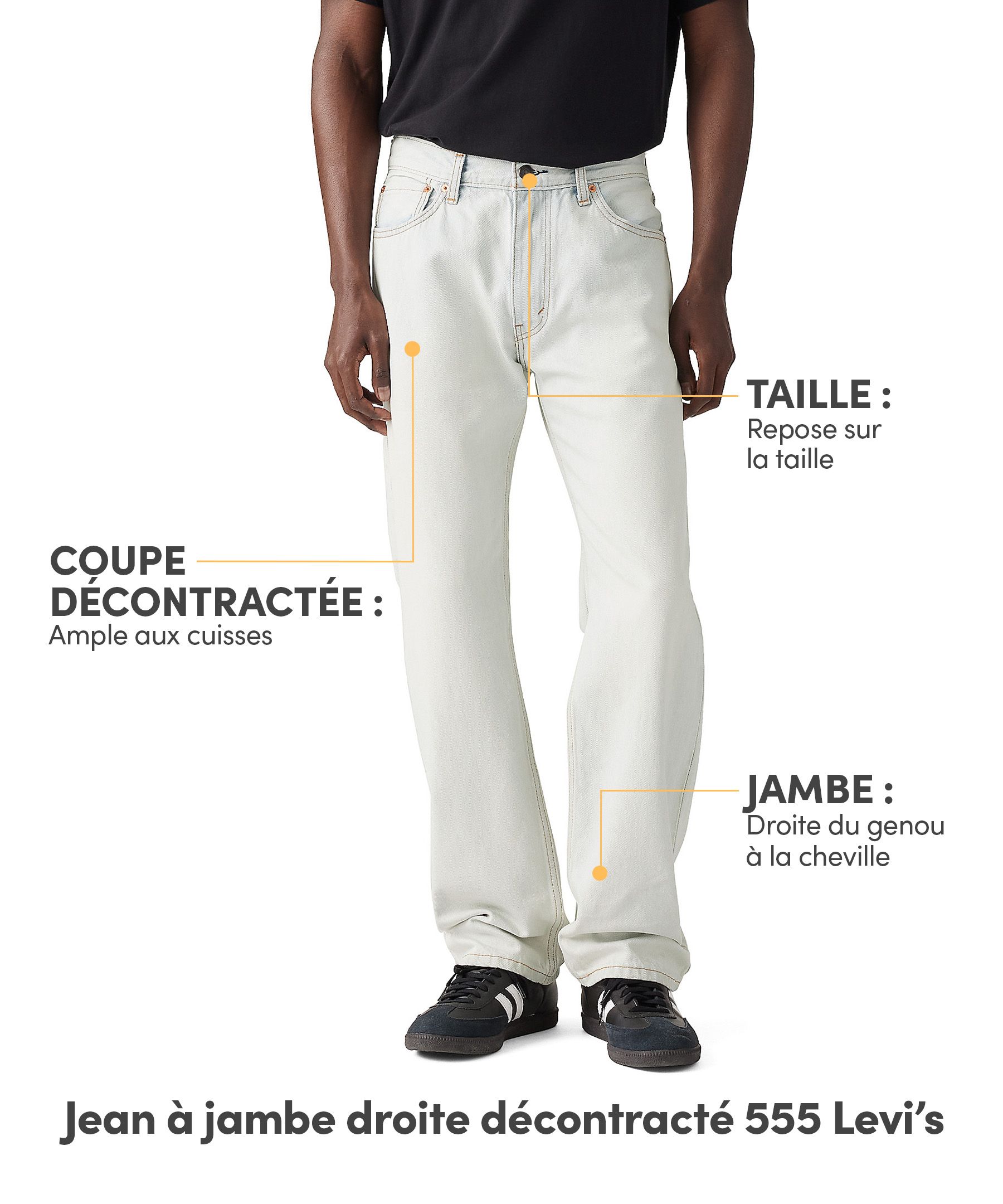 Jean décontracté à jambe droite 555 '96 pour hommes, Beyond Me, Levi's