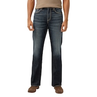Silver Men's Zac Relaxed Fit Straight Leg Jeans Front_Flat