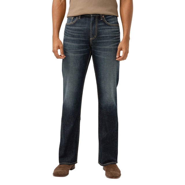 Jean décontracté à jambe droite pour hommes, Zac, Silver