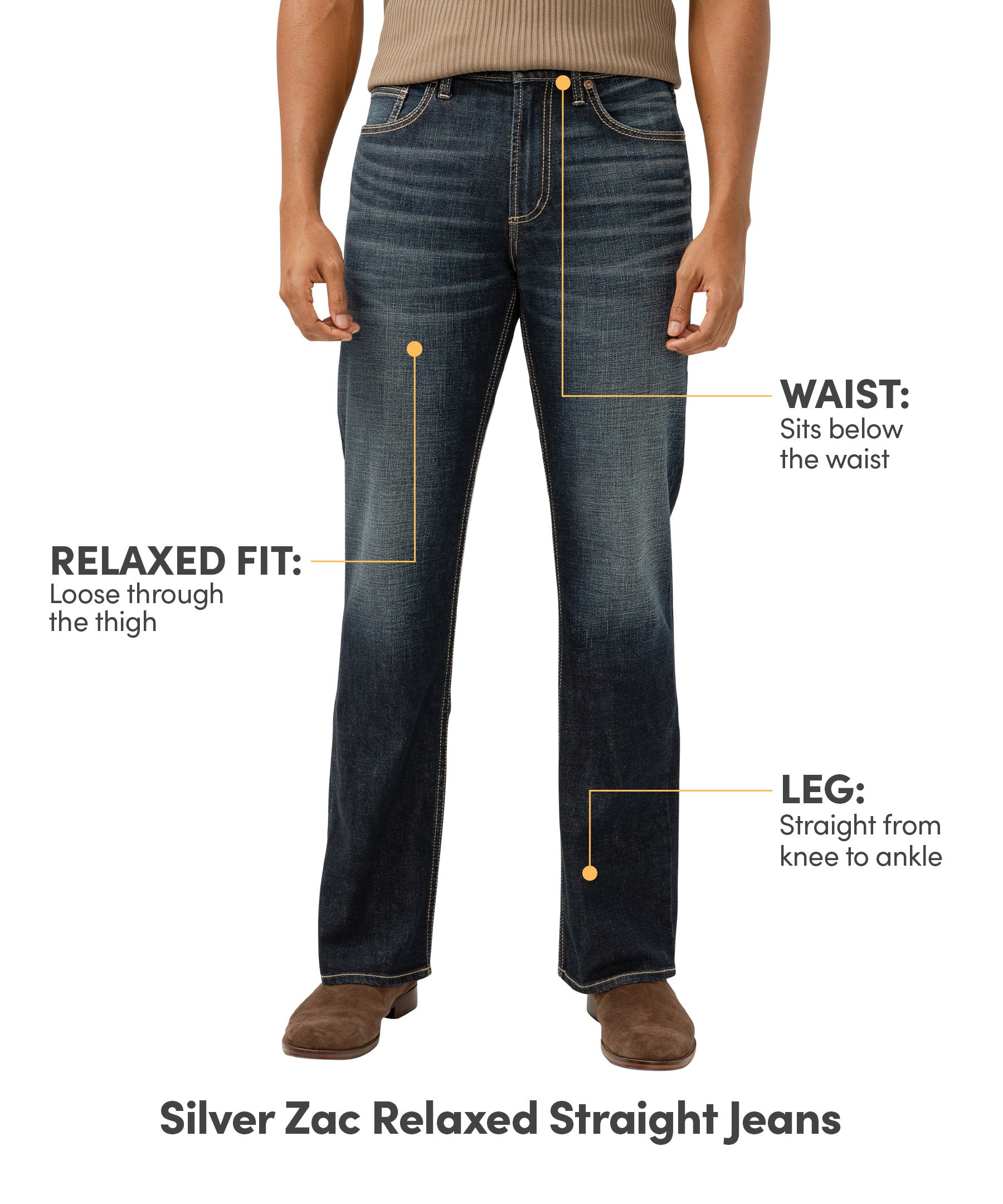 Silver Men's Zac Relaxed Fit Straight Leg Jeans