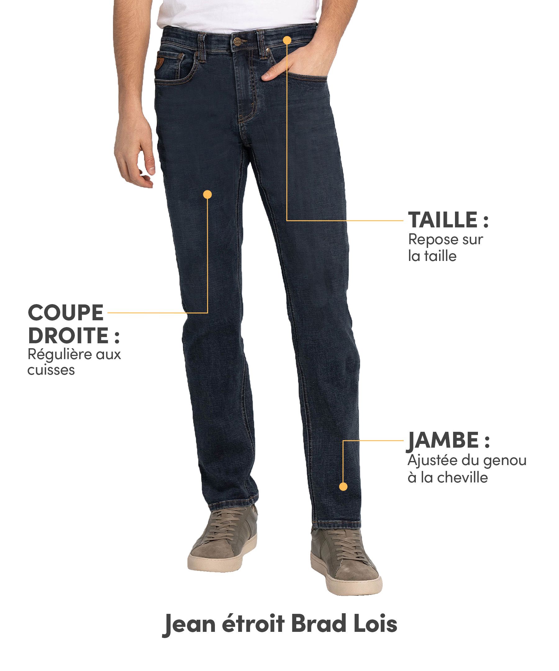 Jean étroit pour hommes, Brad, Lois