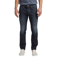 Silver Men's Konrad Slim Straight Fit Jeans Front_Flat
