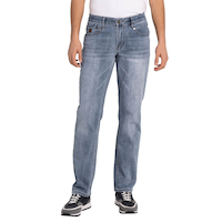 Jean à coupe régulière pour hommes, Mad Low, Black Bull Front_Flat