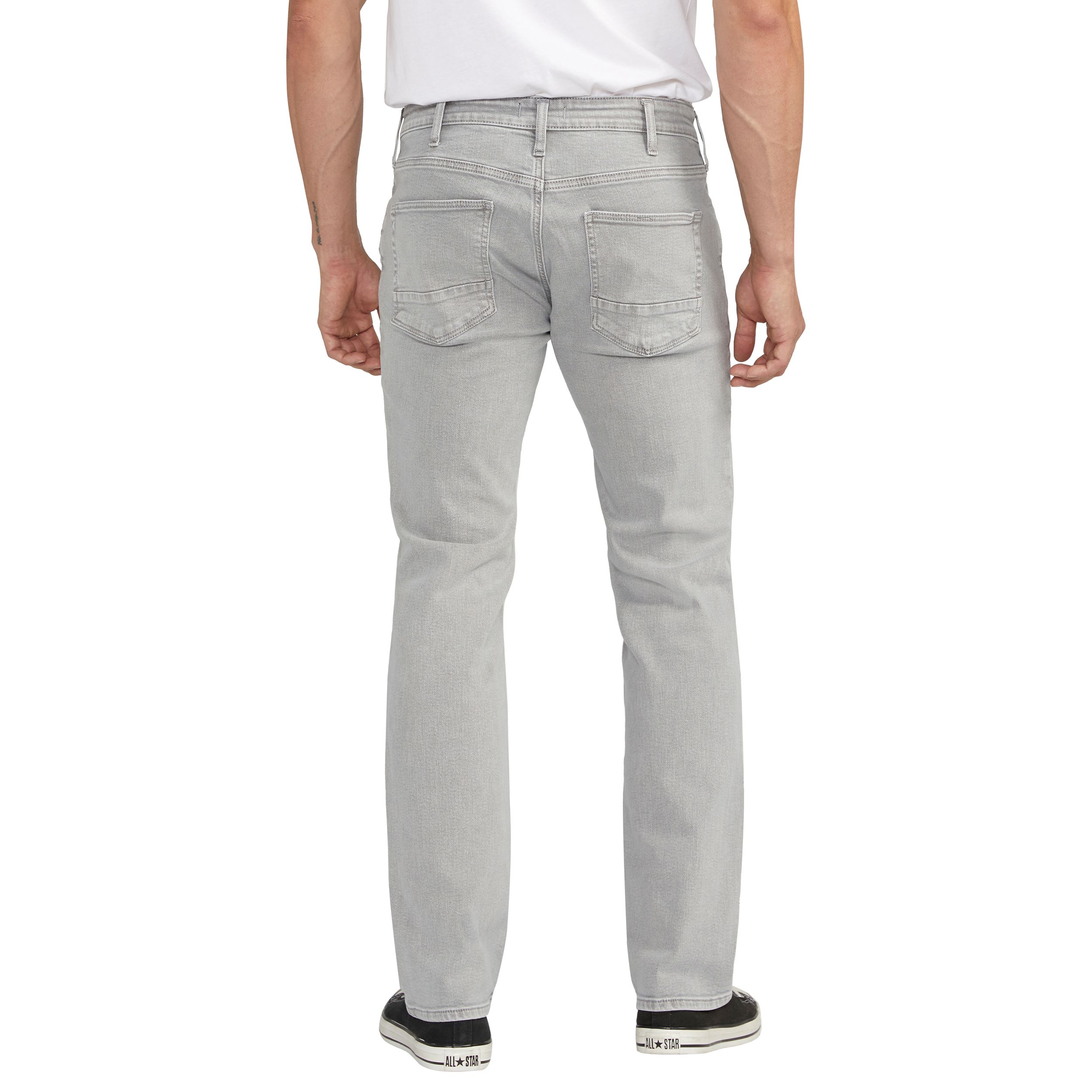 Jean extensible coupe étroite à jambe droite pour hommes, Allan, Silver