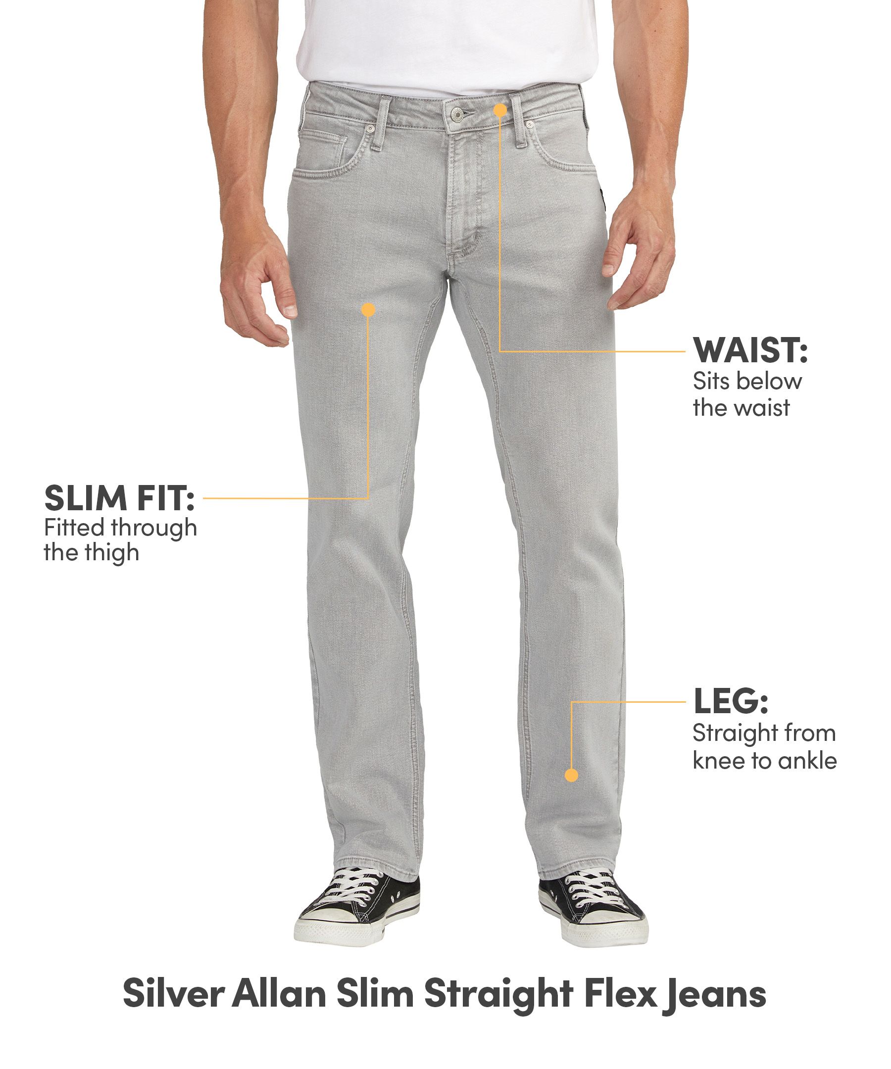 Silver Men's Allan Slim Fit Straight Leg Flex Jeans