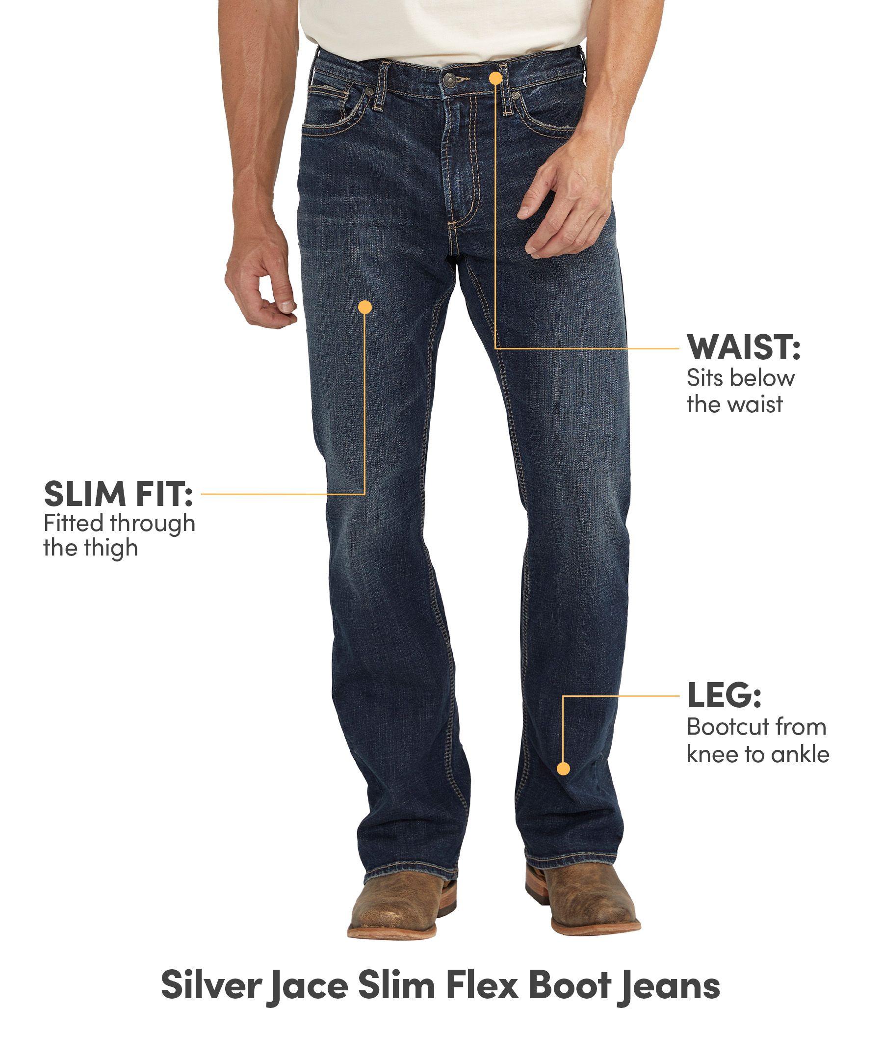 Silver Men's Jace Slim Fit Bootcut Flex Jeans