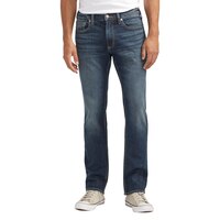 Jean à coupe droite et à jambe étroite pour hommes, Allan, Silver Front_Flat