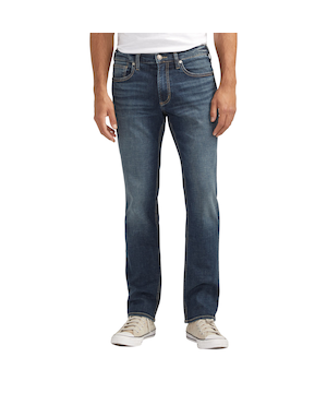 Jean à coupe droite et à jambe étroite pour hommes, Allan, Silver
