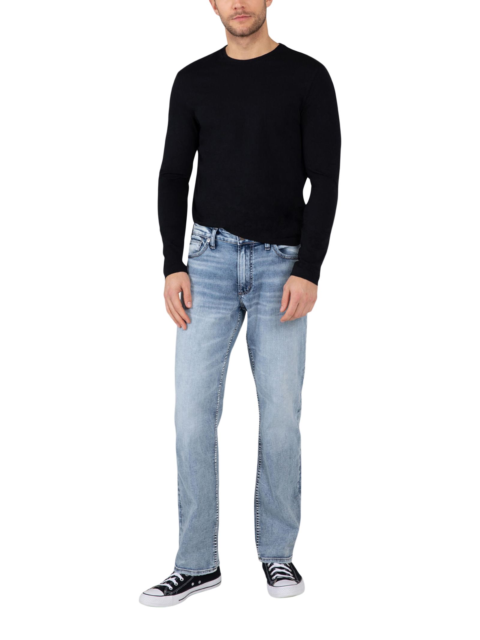 Silver Men's Grayson Mid Rise Easy Fit Straight Leg Jeans