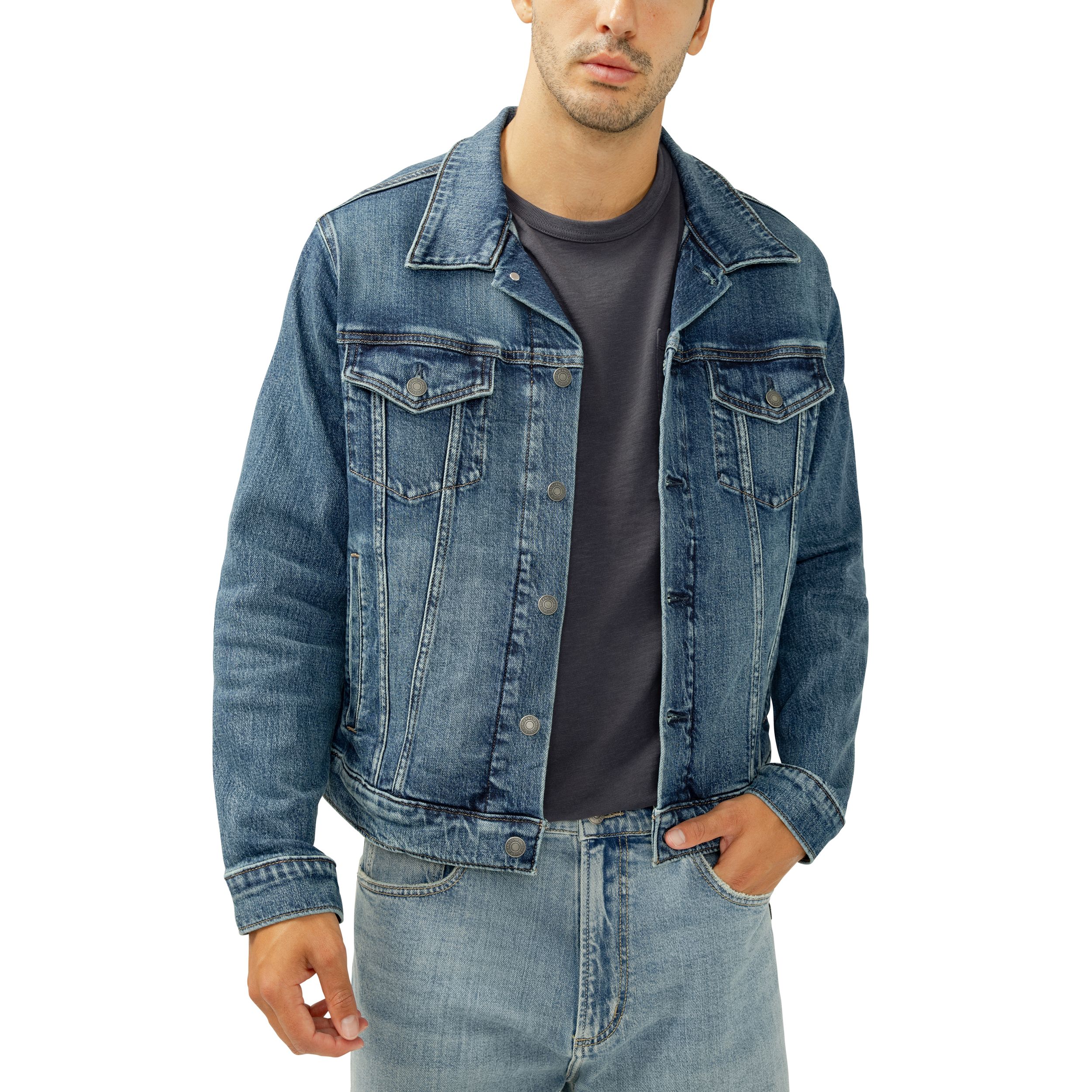 Silver Men's Denim Truck Jacket