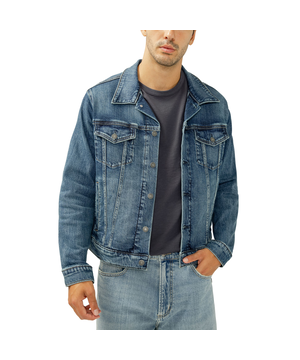 Silver Men's Denim Truck Jacket