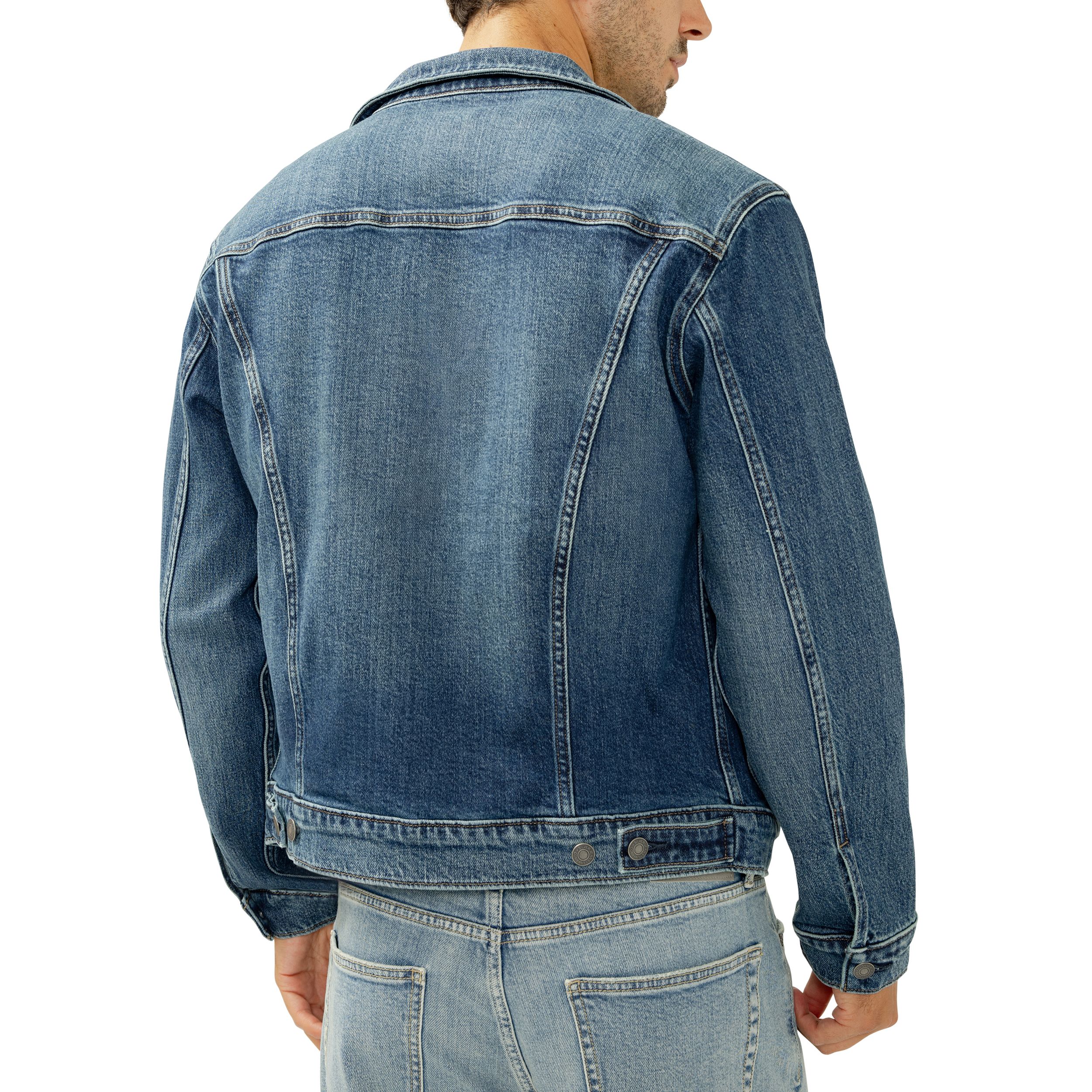 Silver Men's Denim Truck Jacket