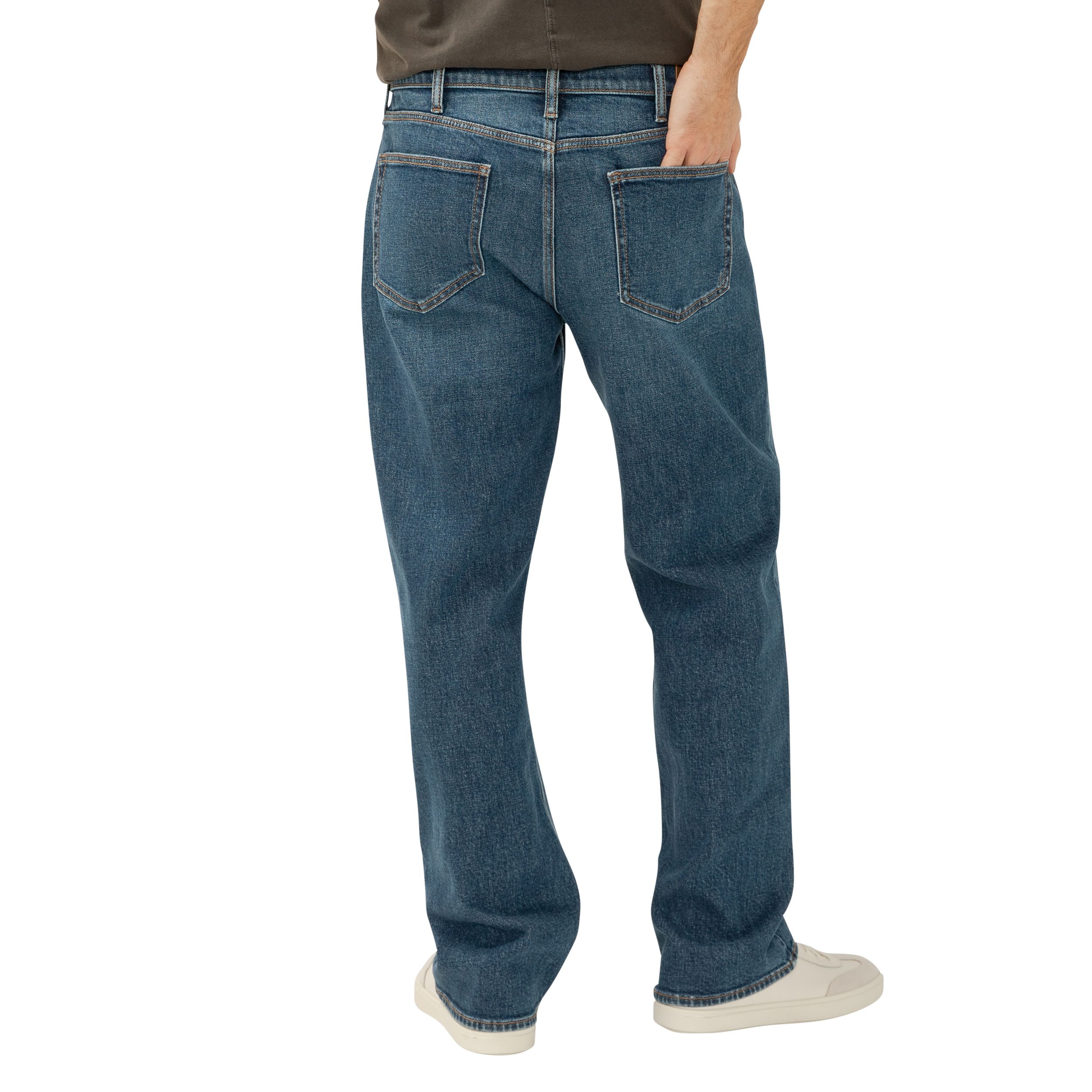 Jean à jambe droite de coupe décontractée pour hommes, Silver