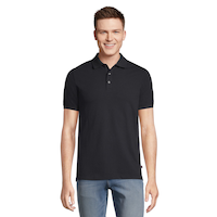 Denver Hayes Men's 50 Wash Modern Fit Stretch Pique Polo Shirt Front_Flat