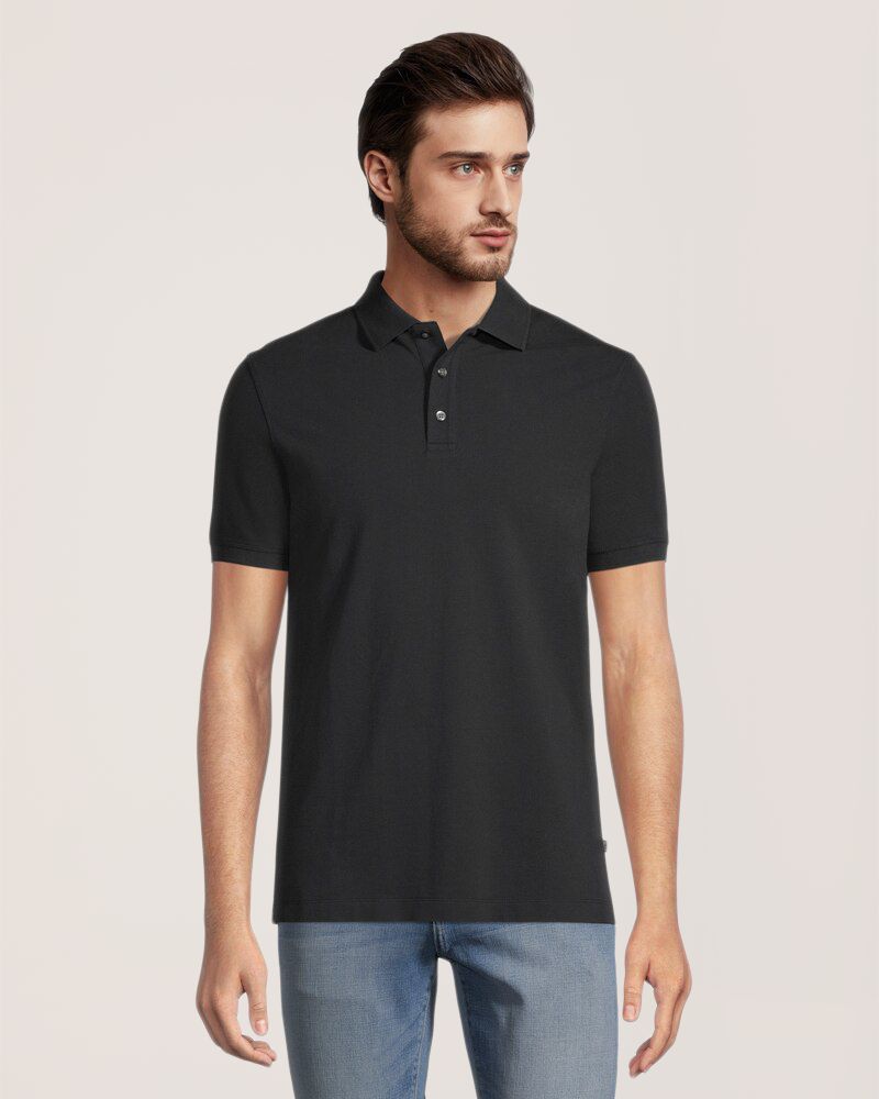 Denver Hayes Men's 50 Wash Stretch Pique Polo - Classic Fit