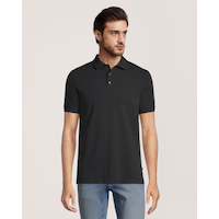 Polo piqué extensible Denver Hayes, pour hommes, 50&nbsp;lavages Front_Flat