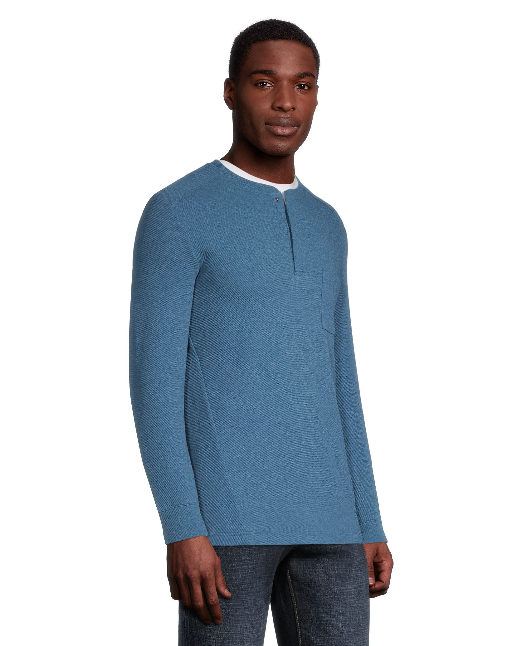 WindRiver Men's Long Sleeve Birdseye Henley Shirt