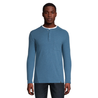 WindRiver Men's Long Sleeve Birdseye Henley Shirt Front_Flat