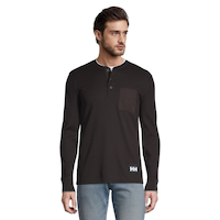Chemise Henley en point de brioche et à manches longues pour hommes, Helly Hansen Front_Flat