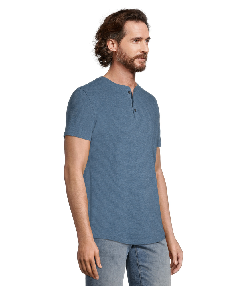 Denver Hayes Men's Long Sleeve Modern Fit Slub Henley Shirt