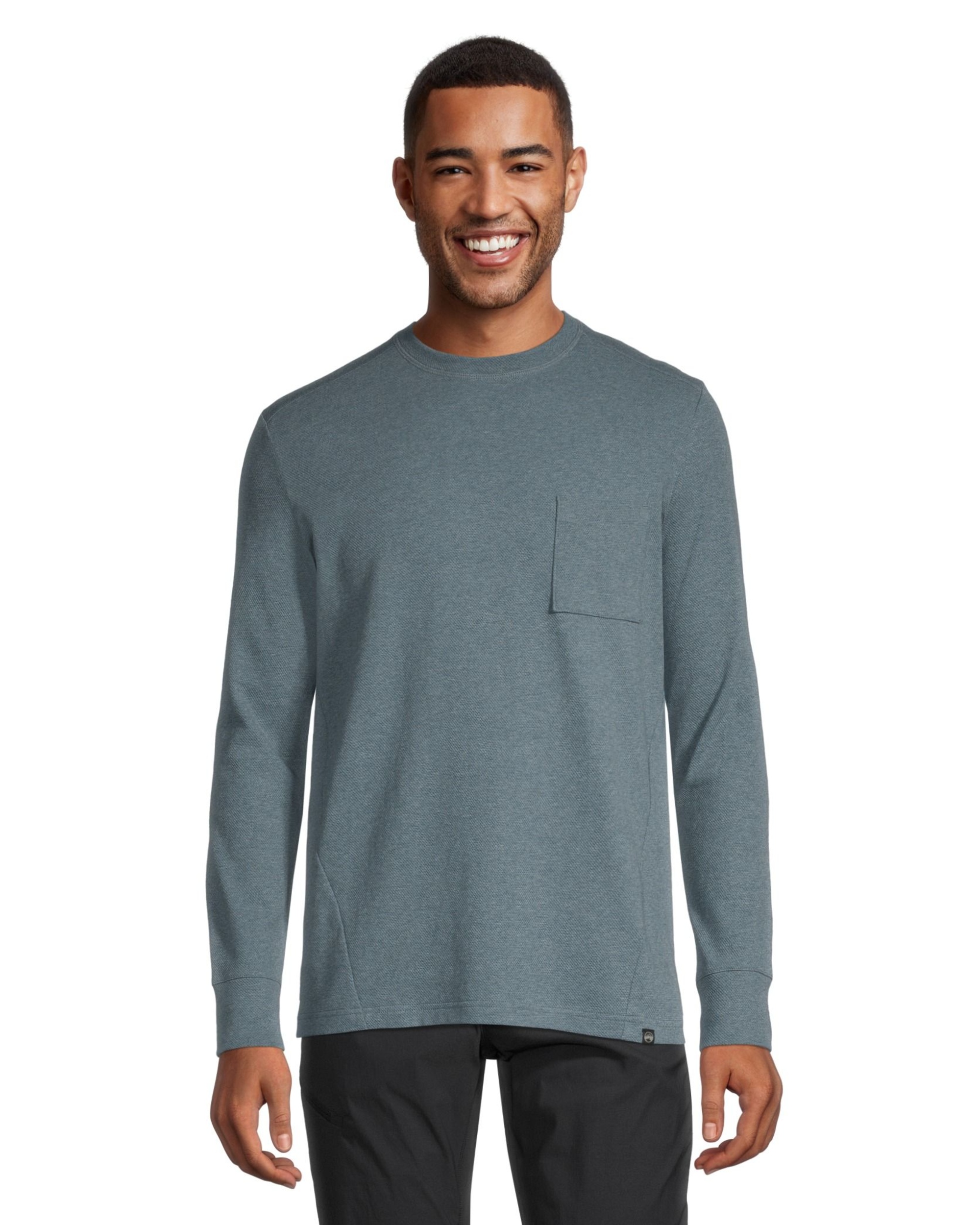 WindRiver Men's Birdseye Long Sleeve Modern Fit Crewneck T Shirt | Marks