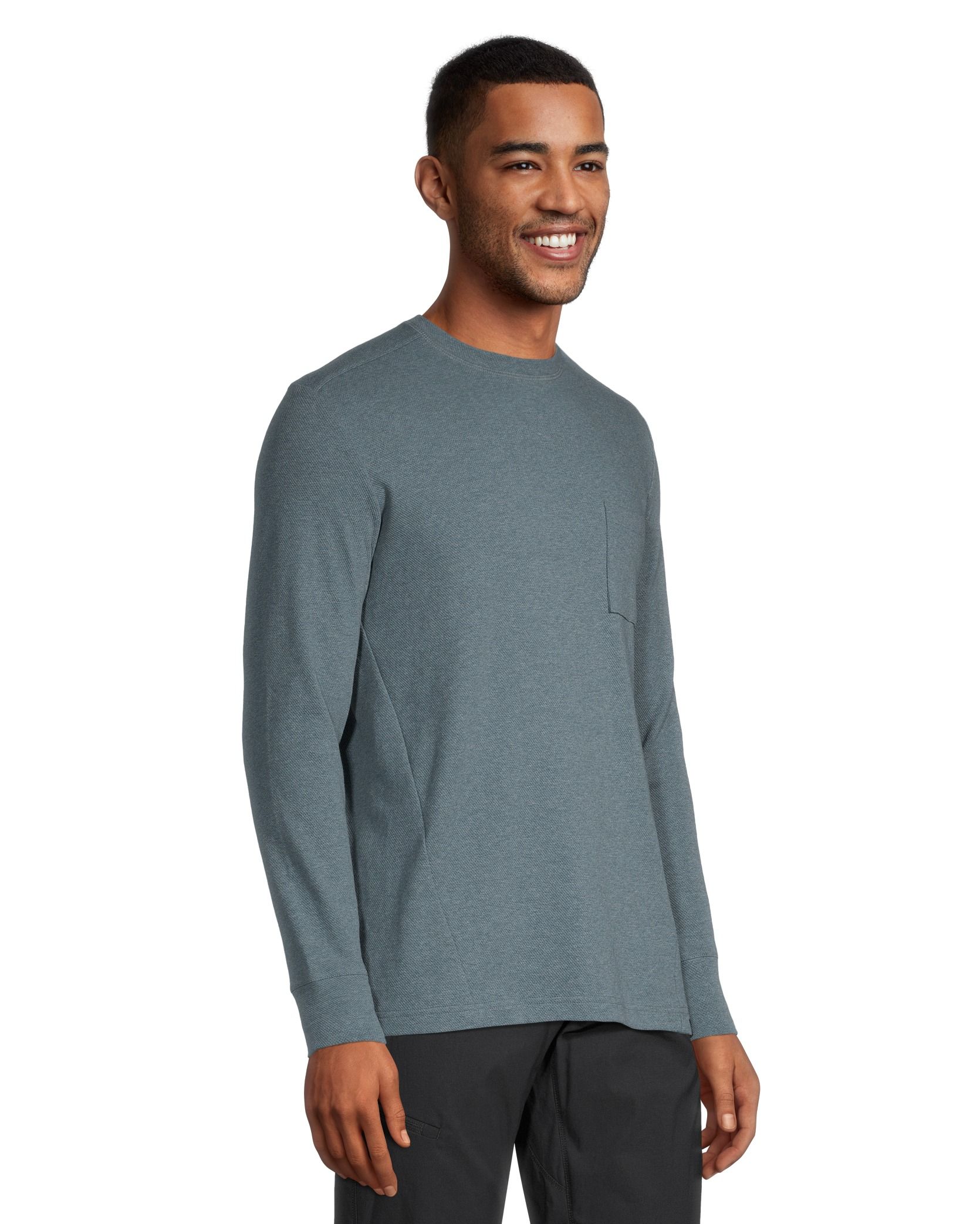 A4 Men's Birdseye Mesh Long Sleeve Crew – Moisture Wicking Performance Shirt