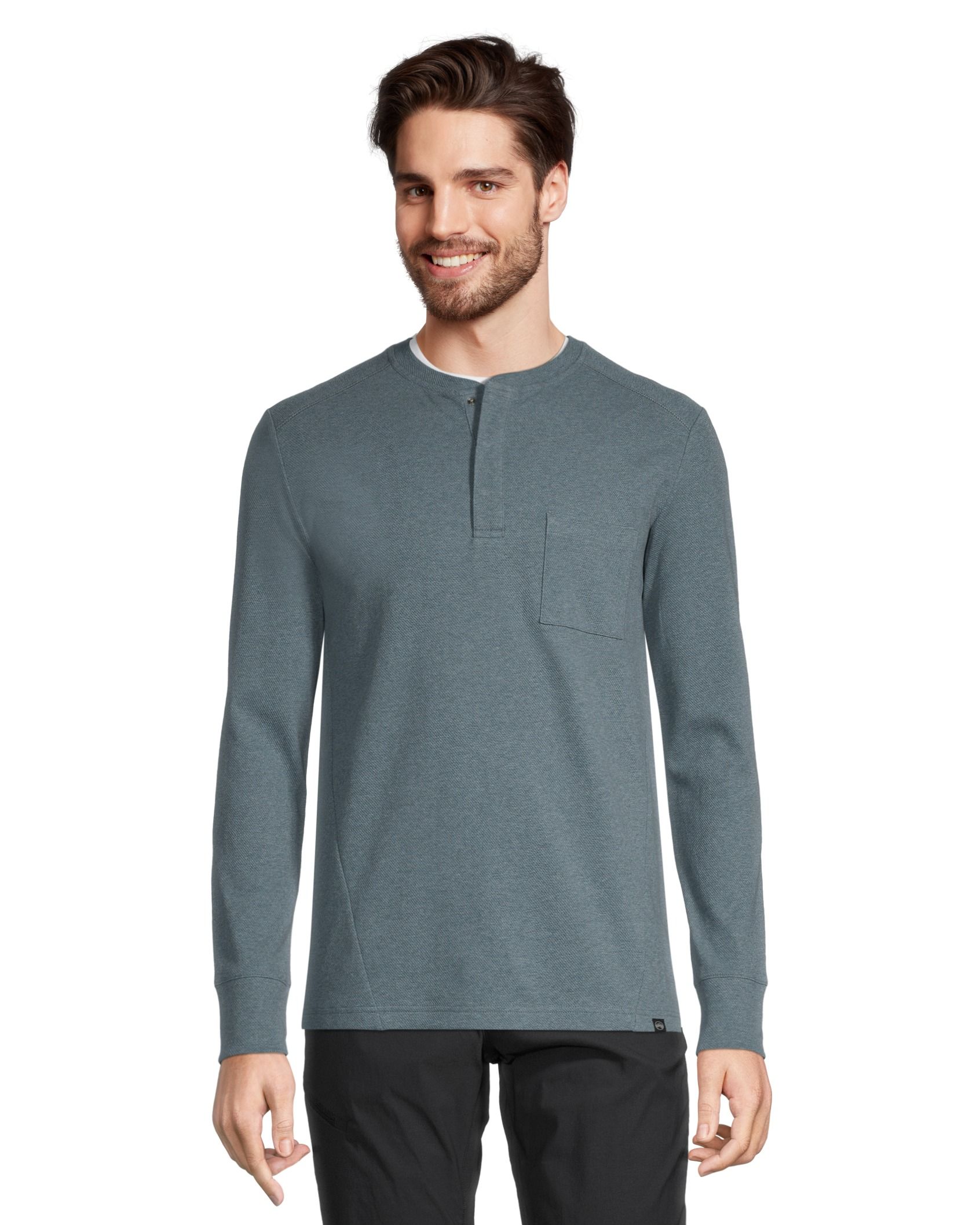 WindRiver Men's Birdseye Long Sleeve Comfort Dry Henley Shirt | Marks