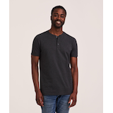 Denver Hayes Men's Stretch Short Sleeve Henley Shirt Front_Flat