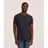 Haut Henley extensible à manches courtes pour hommes, Denver Hayes Front_Flat