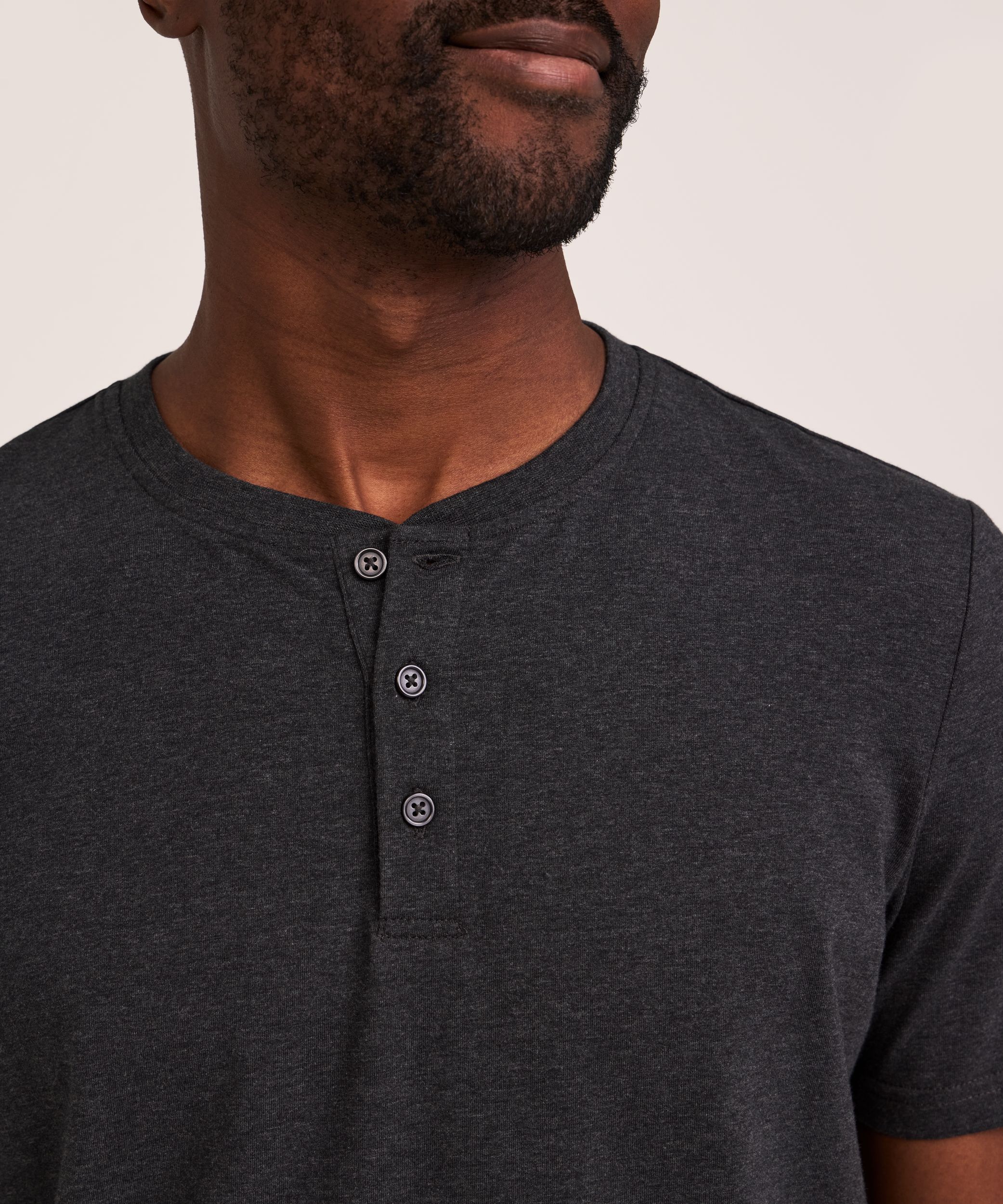 Denver Hayes Men's Stretch Short Sleeve Henley Shirt