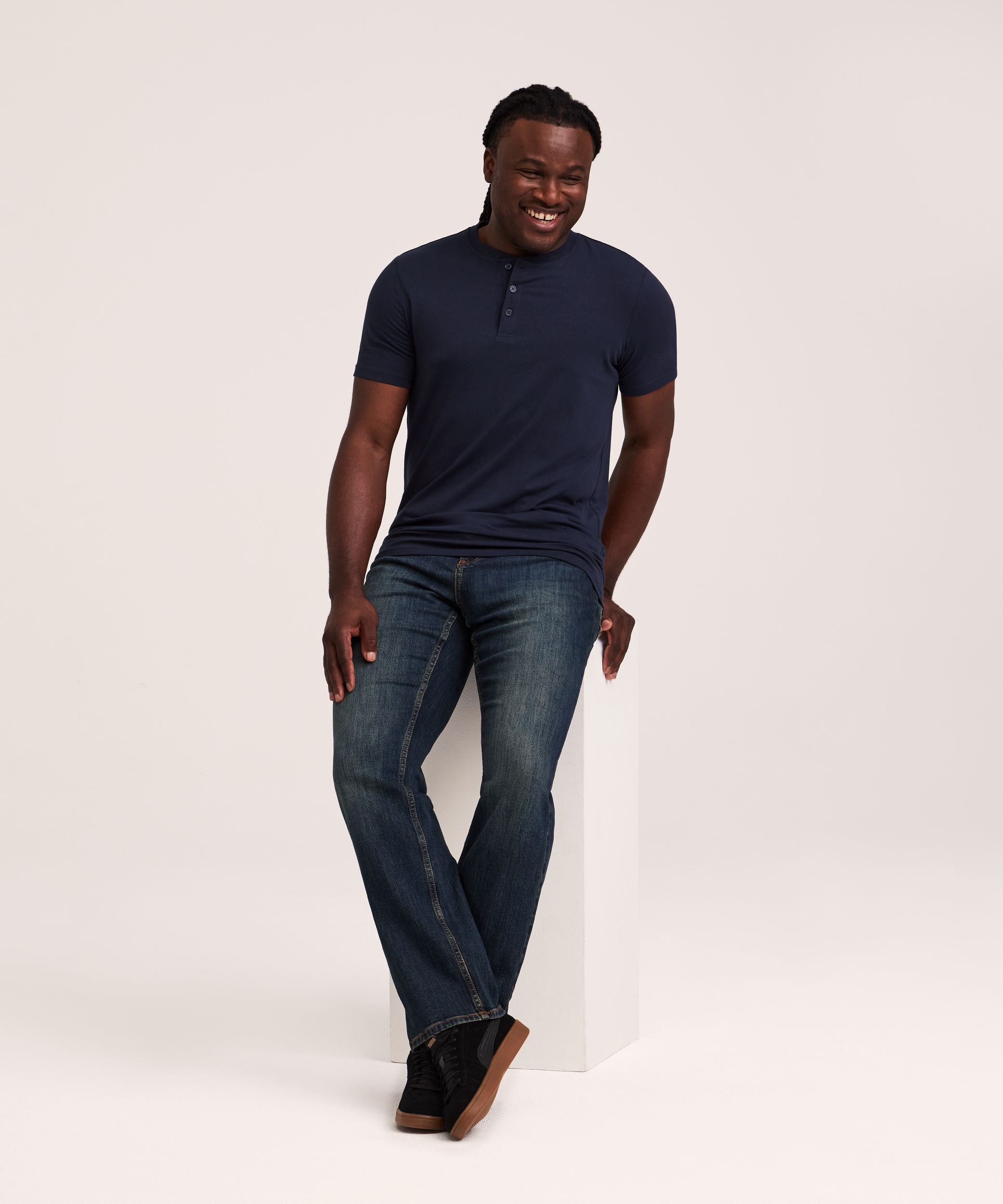 Haut Henley extensible à manches courtes pour hommes, Denver Hayes