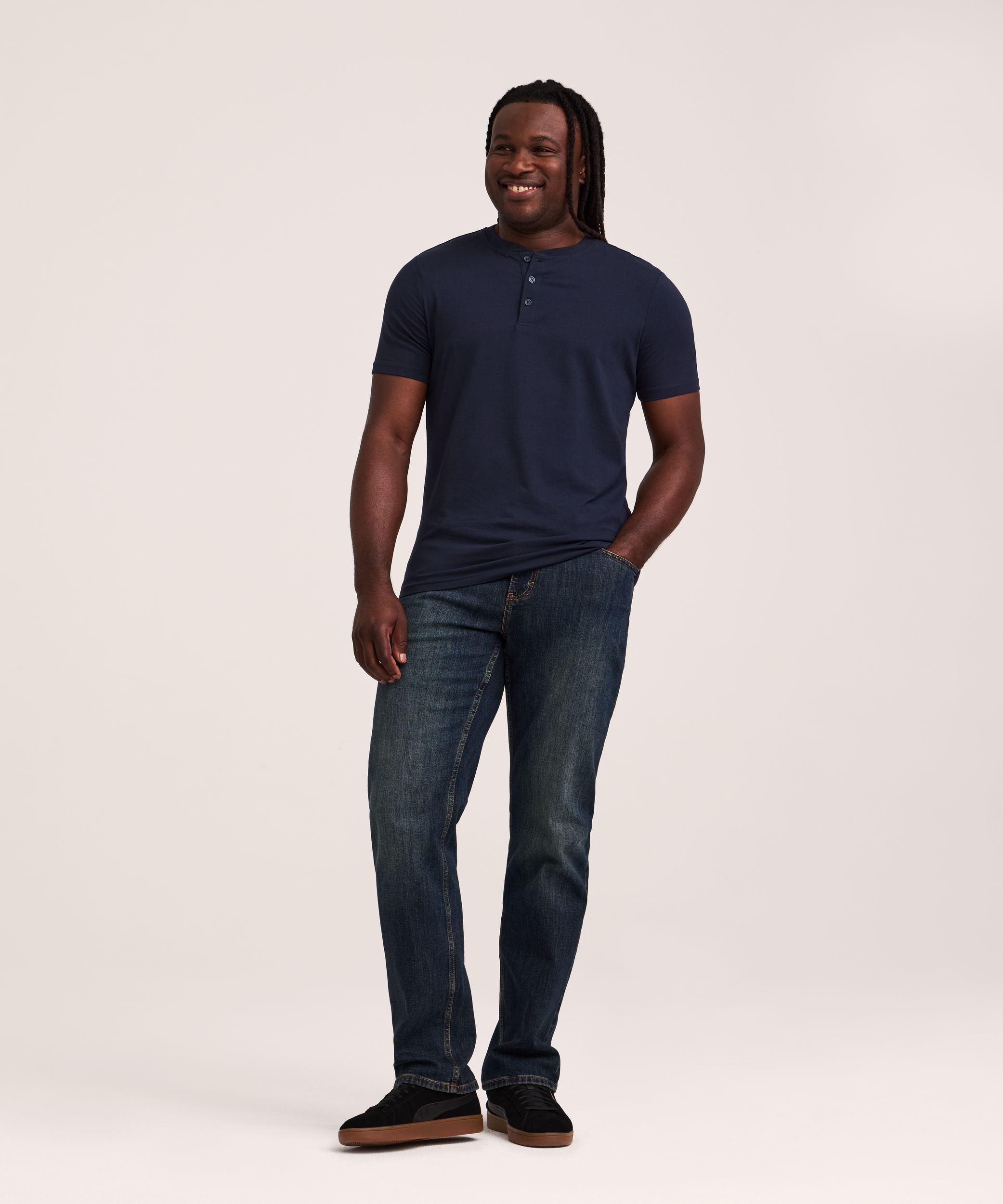 Haut Henley extensible à manches courtes pour hommes, Denver Hayes