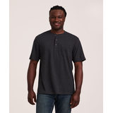 Denver Hayes Men's 50 Wash Short Sleeve Classic Fit Henley Shirt Front_Flat