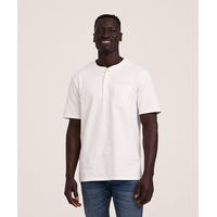 Denver Hayes Men's 50 Wash Short Sleeve Classic Fit Henley Shirt