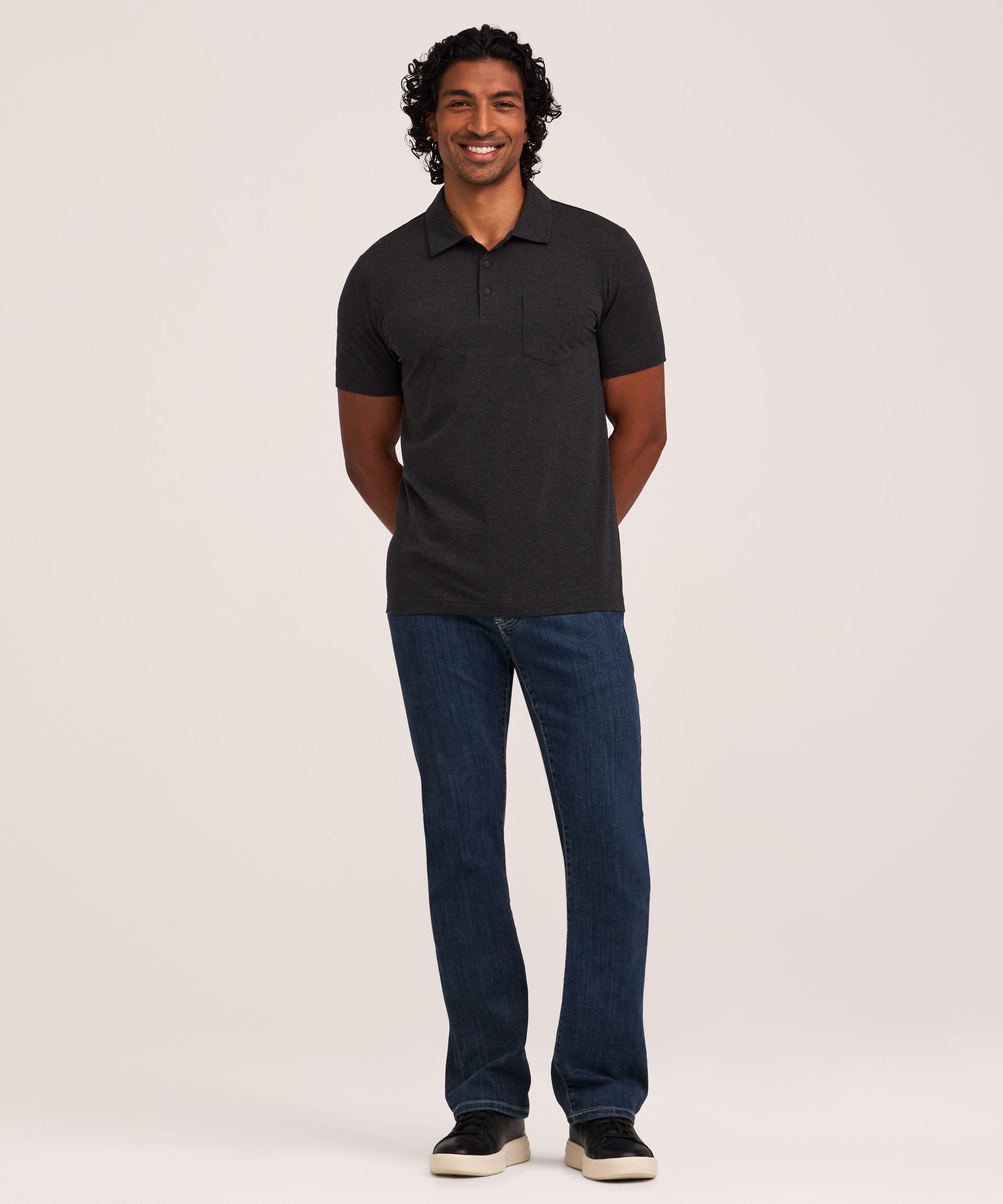 Denver Hayes Men's Modern Fit Stretch Polo Shirt