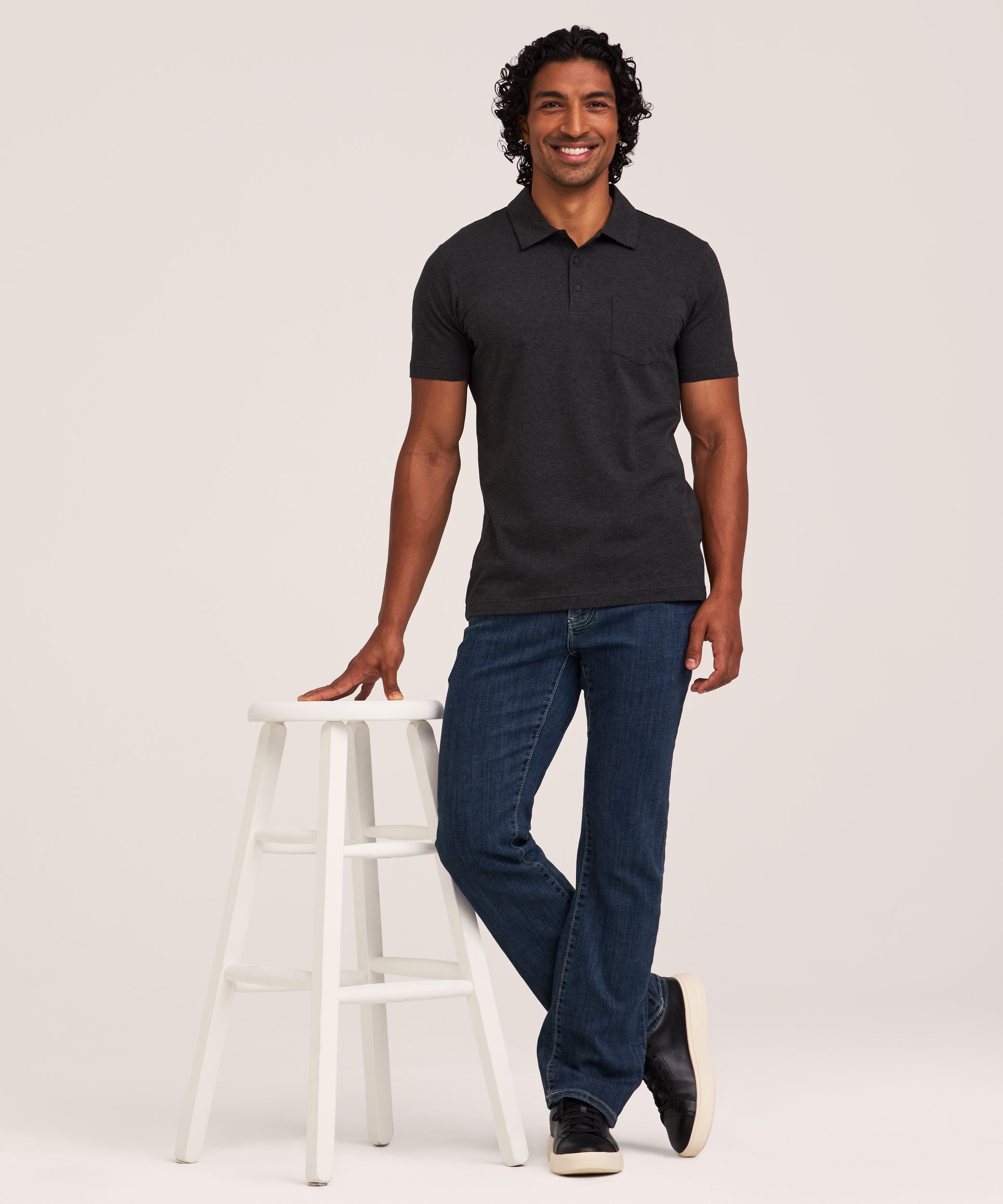 Denver Hayes Men's Modern Fit Stretch Polo Shirt