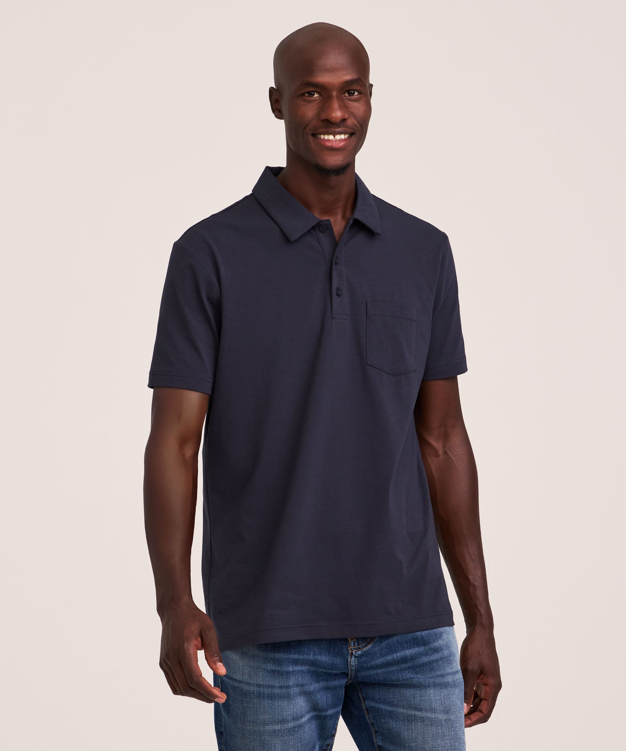 Denver Hayes Men's Modern Fit Stretch Polo Shirt