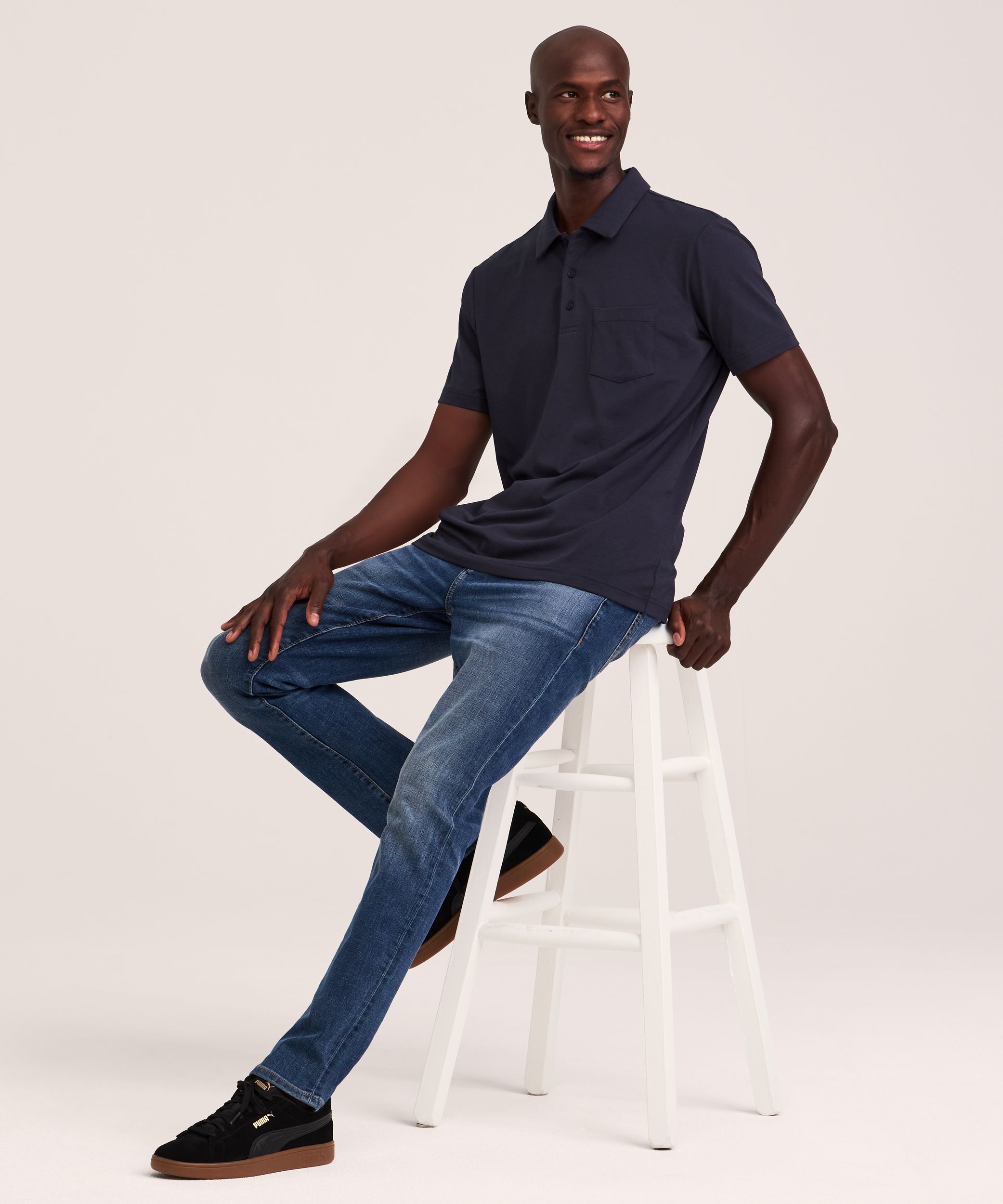 Denver Hayes Men's Modern Fit Stretch Polo Shirt