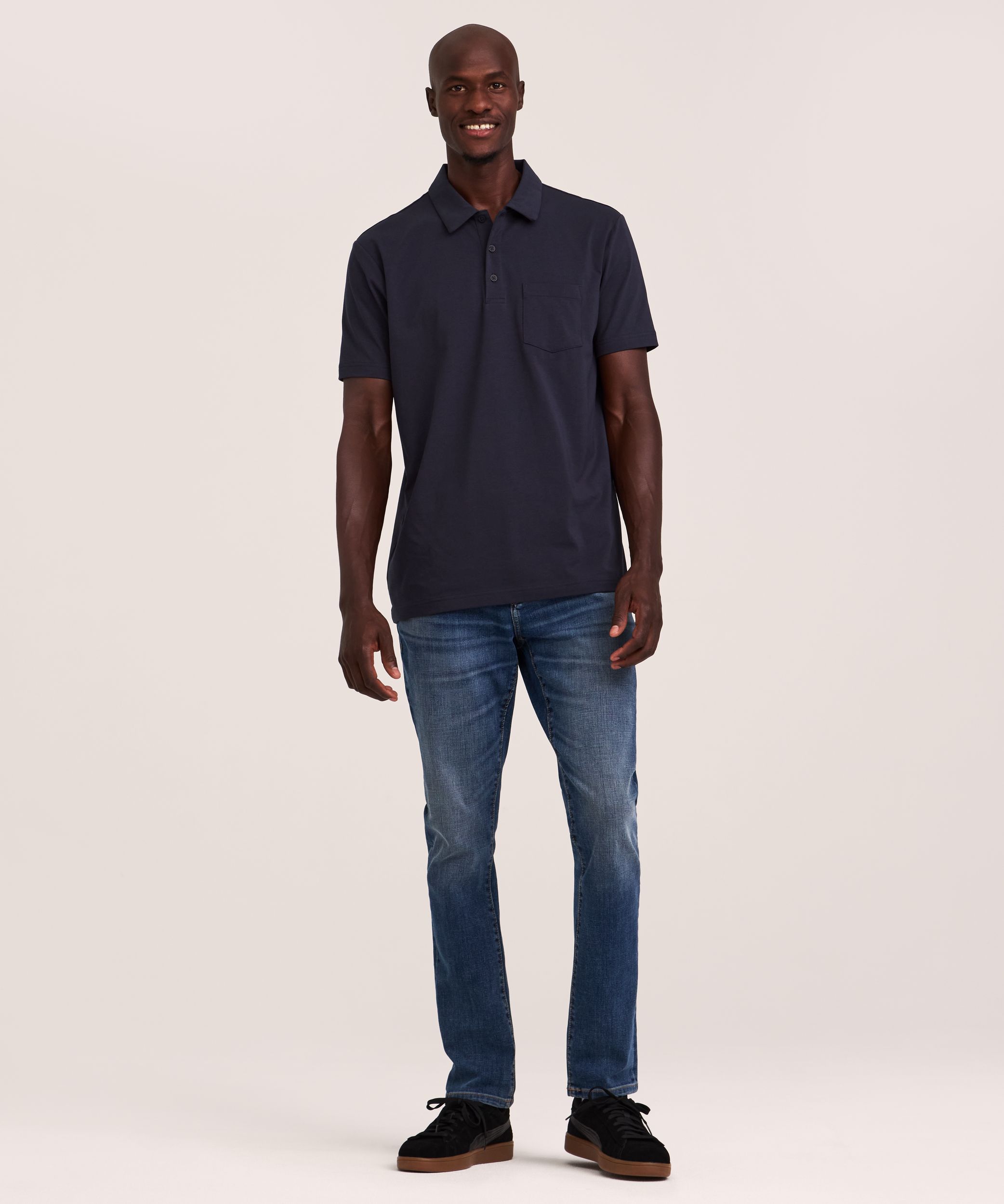 Denver Hayes Men's Modern Fit Stretch Polo Shirt