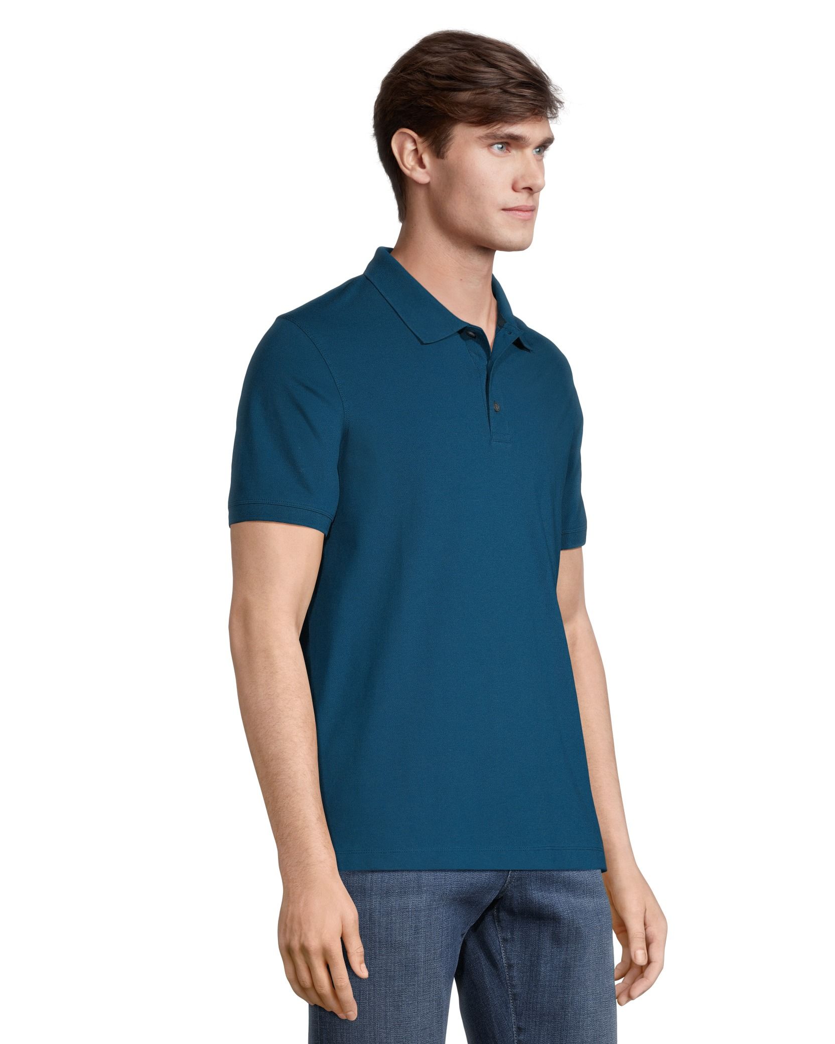 Denver Hayes Men's 50 Wash Stretch Short Sleeve Modern Fit Pique Polo