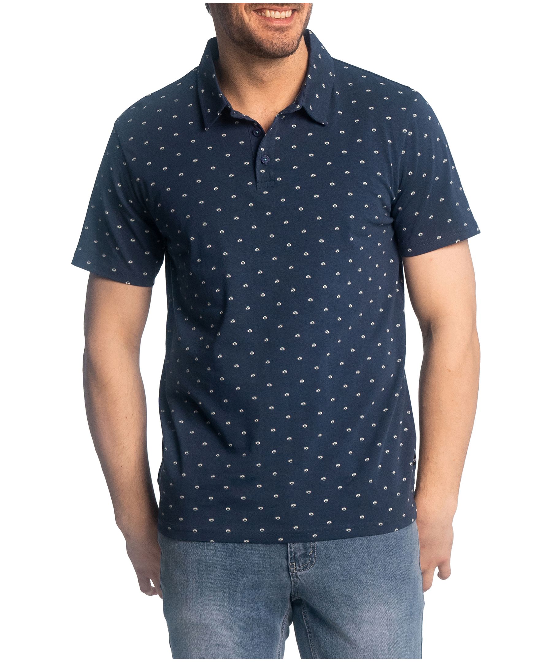 Black Bull Men's Percy Short Sleeve Printed Polo Shirt