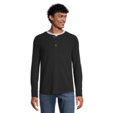 Haut Henley en point de brioche et à manches raglan longues pour hommes, Denver Hayes Front_Flat